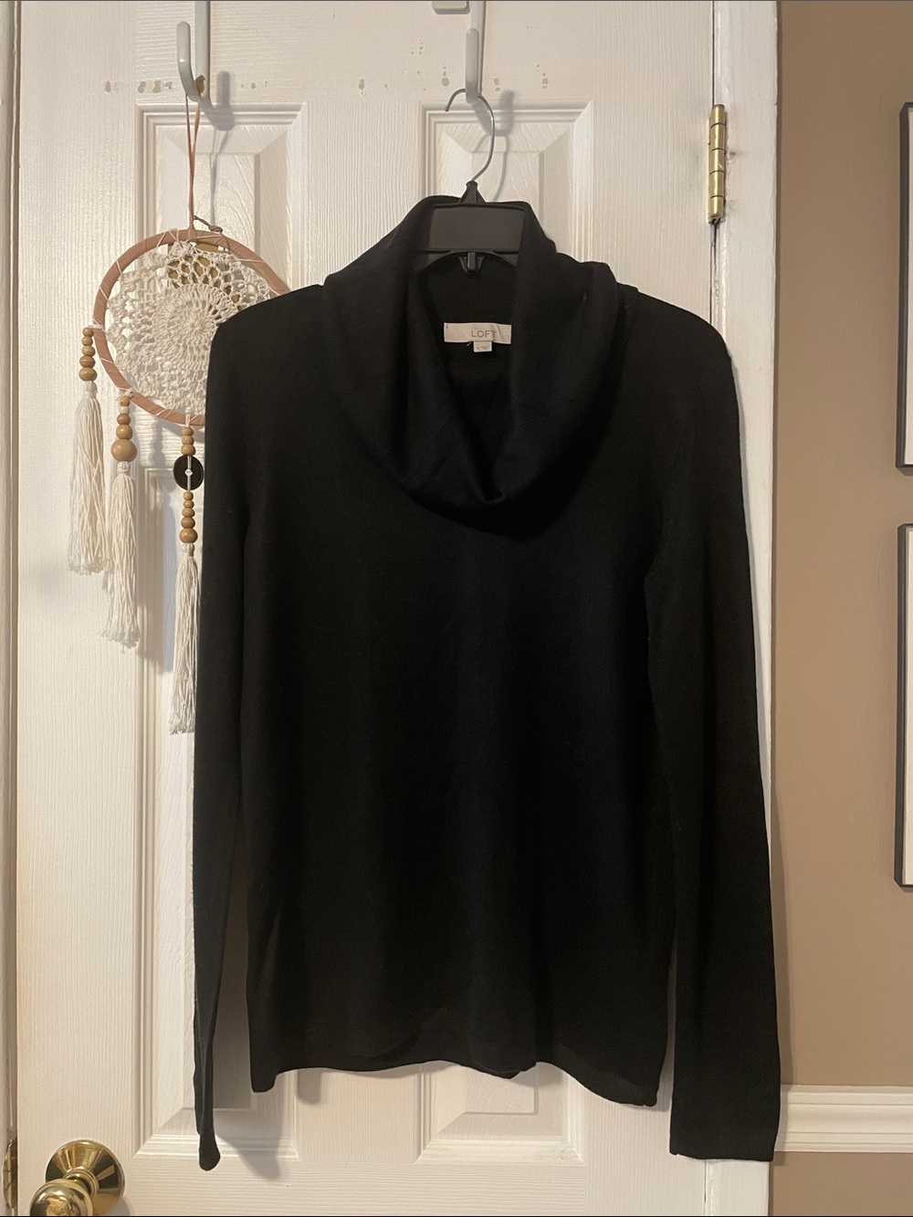 LOFT women’s Black Cowl Neck Sweater